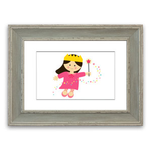 East Urban Home Gerahmter Grafikdruck Magische Prinzessin in Weiß